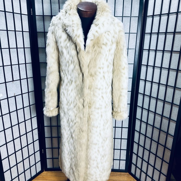 Dennis Basso Luxury Full Length Snow Leopard Faux Fur Coat 🤩 - Picture 7 of 11